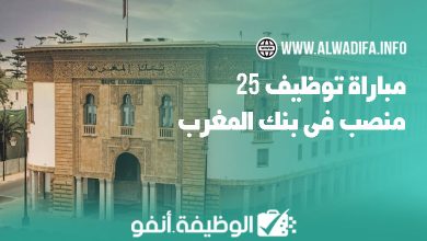 Alwadifa info مباراة توظيف 25 منصب في بنك المغرب
